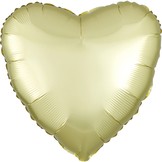 Balónek srdce foliové satén žluto-zlaté